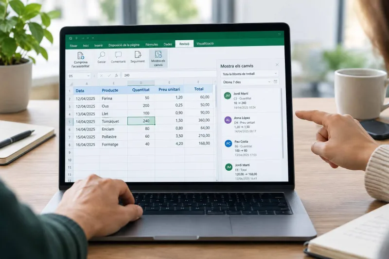 Abans de retocar l’Excel compartit, mira què ha canviat
