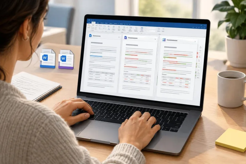 Abans d’acceptar canvis d’un client, compara les dues versions a Word