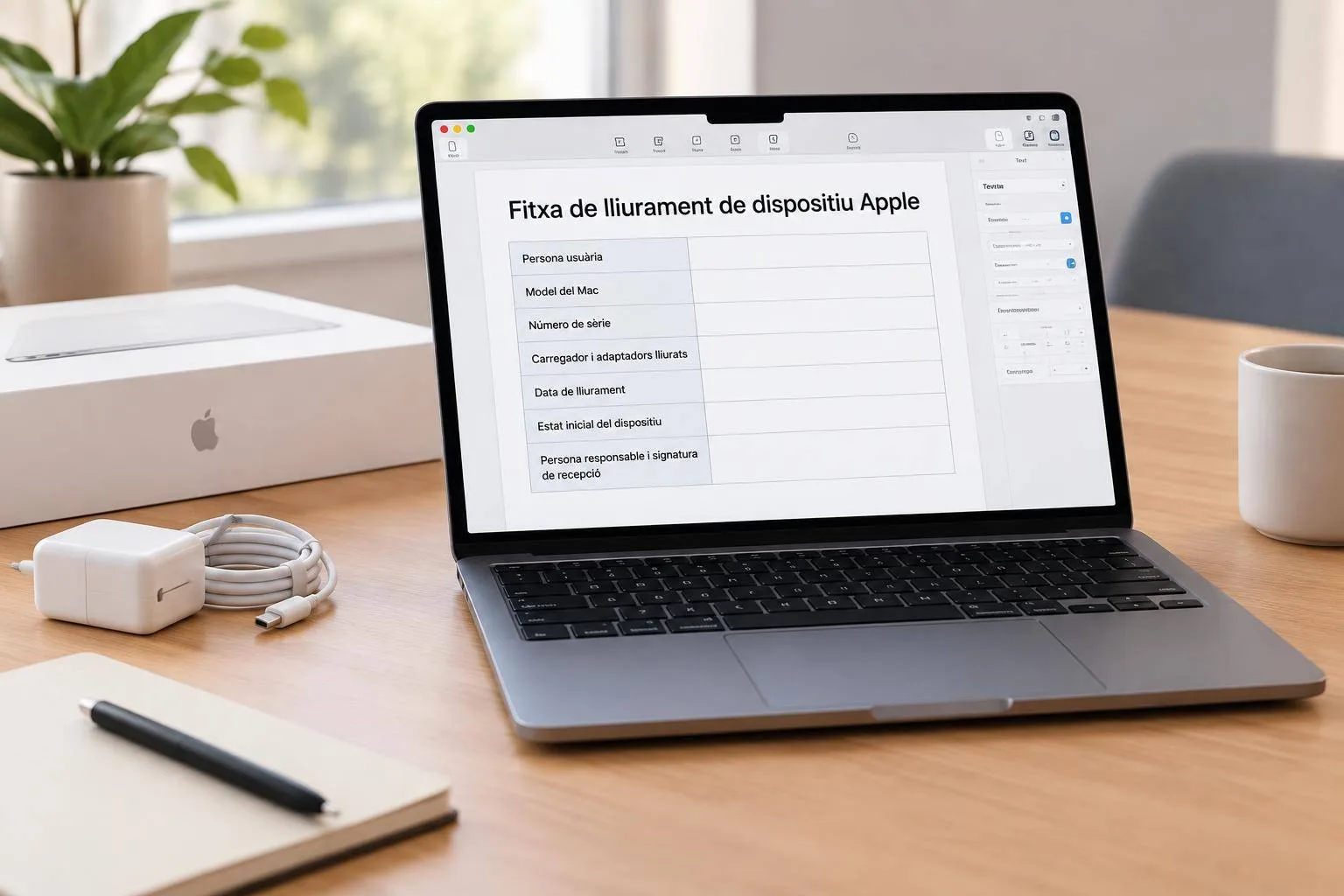 Crea una plantilla per registrar lliuraments de Mac