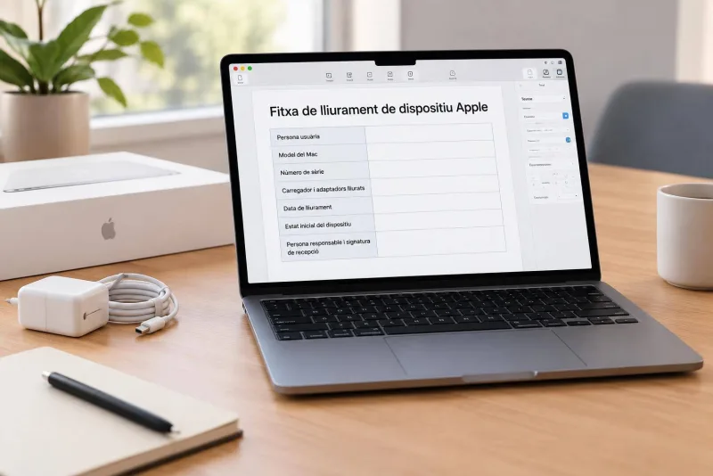 Crea una plantilla per registrar lliuraments de Mac