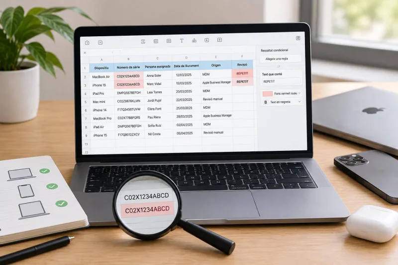 Detecta números de sèrie repetits abans que entrin a l’inventari