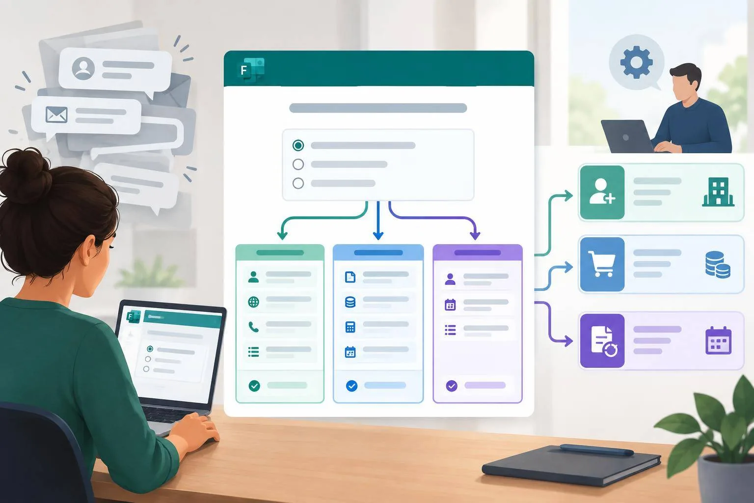 Un formulari que fa les preguntes justes amb Microsoft Forms